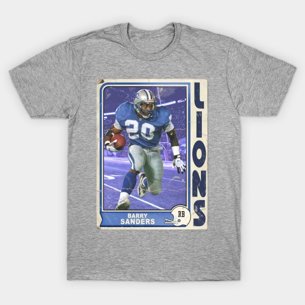 Retro Barry Sanders Football Card T-Shirt by darklordpug